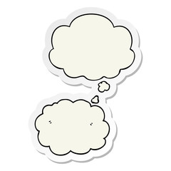 cartoon cloud and thought bubble as a printed sticker