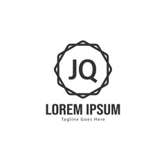 Obraz premium Initial JQ logo template with modern frame. Minimalist JQ letter logo vector illustration
