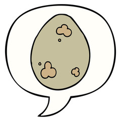 cartoon egg and speech bubble