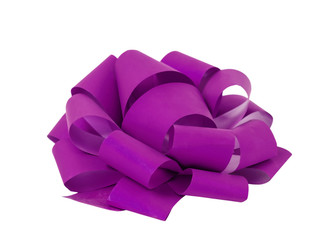 Purple gift bow on a white background
