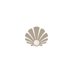 Beauty Luxury Elegant Pearl Seashell Oyster Scallop Shell Cockle Clam Mussel logo design