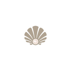 Beauty Luxury Elegant Pearl Seashell Oyster Scallop Shell Cockle Clam Mussel logo design