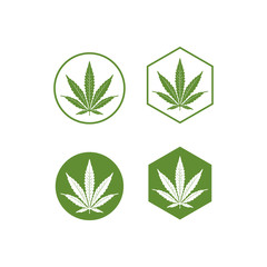 Marijuana Hemp Leaf CBD Cannabis Cultivation Logo design