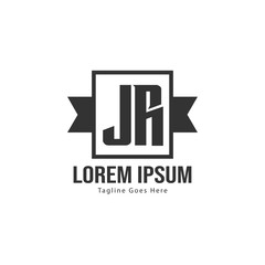 Initial JR logo template with modern frame. Minimalist JR letter logo vector illustration