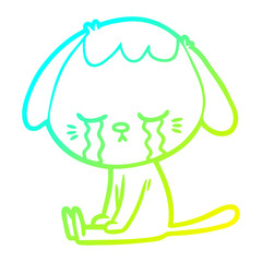 cold gradient line drawing cartoon dog