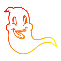 warm gradient line drawing spooky ghost