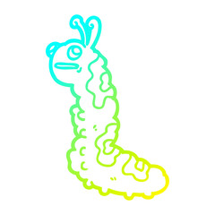 cold gradient line drawing funny cartoon caterpillar