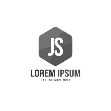 Initial JS logo template with modern frame. Minimalist JS letter logo vector illustration