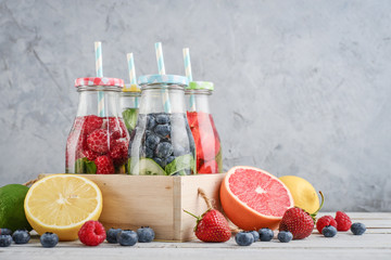 Infused water with fresh fruits