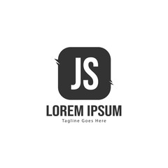 Initial JS logo template with modern frame. Minimalist JS letter logo vector illustration