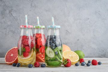 Infused water with fresh fruits
