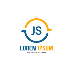 Obraz premium Initial JS logo template with modern frame. Minimalist JS letter logo vector illustration