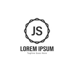 Obraz premium Initial JS logo template with modern frame. Minimalist JS letter logo vector illustration