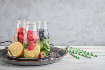 Infused water with fresh fruits