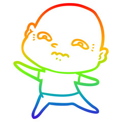 rainbow gradient line drawing cartoon nervous man