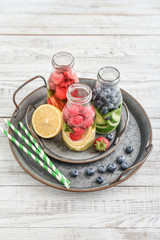 Infused water with fresh fruits