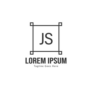 Initial JS logo template with modern frame. Minimalist JS letter logo vector illustration