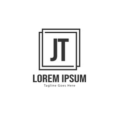 Obraz premium Initial JT logo template with modern frame. Minimalist JT letter logo vector illustration