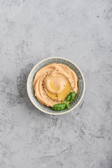 Bowls with hummus