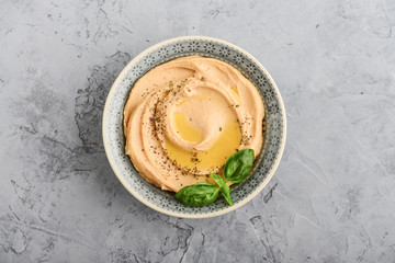 Bowls with hummus