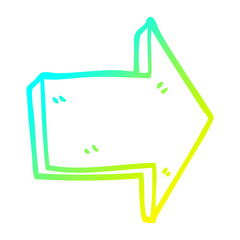 cold gradient line drawing cartoon directing arrow