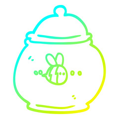 cold gradient line drawing cartoon honey pot