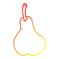 warm gradient line drawing cartoon pear
