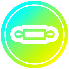 rolling pin circular in cold gradient spectrum