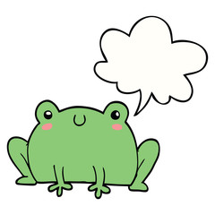 cartoon frog and speech bubble