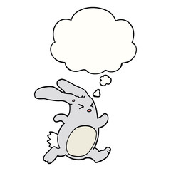 cartoon rabbit and thought bubble