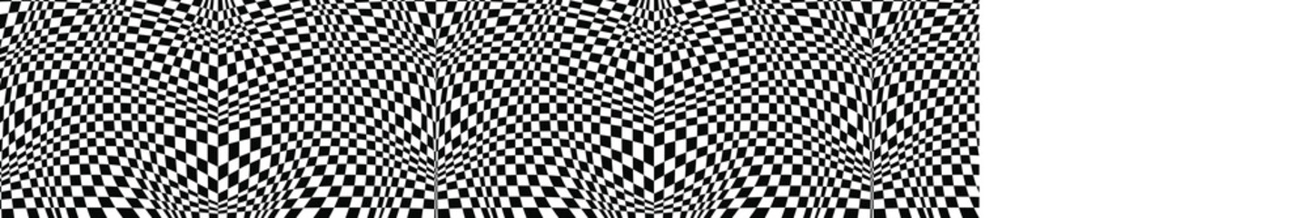 Abstract Black and White Geometric Pattern with Squares. Contrasty Optical Psychedelic Illusion. Chessboard Wicker Texture. 3D Illustration
