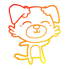 warm gradient line drawing cartoon dog