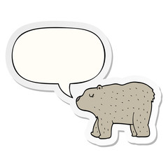 cartoon bear and speech bubble sticker