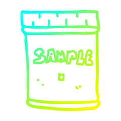 cold gradient line drawing cartoon medical sample jar