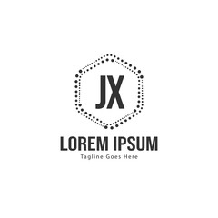 Initial JX logo template with modern frame. Minimalist JX letter logo vector illustration