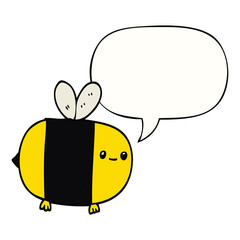 cute cartoon bee and speech bubble