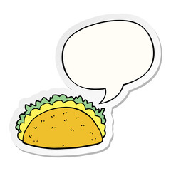 cartoon taco and speech bubble sticker
