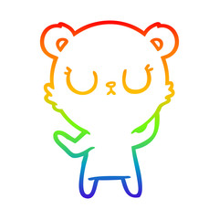 rainbow gradient line drawing peaceful cartoon polar bear