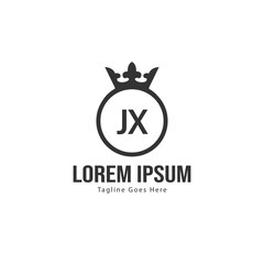 Initial JX logo template with modern frame. Minimalist JX letter logo vector illustration