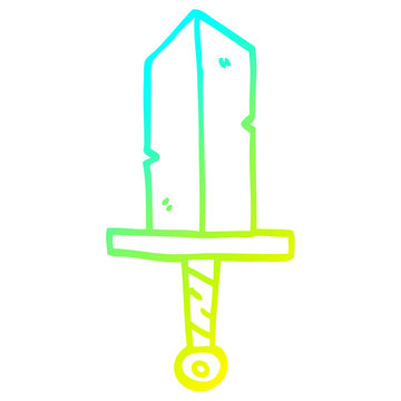 recommend clip art: cold gradient line drawing cartoon dagger