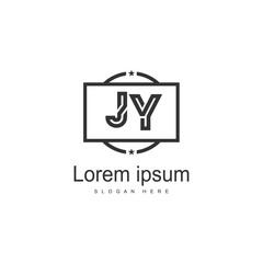 Initial JY logo template with modern frame. Minimalist JY letter logo vector illustration
