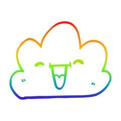 rainbow gradient line drawing cartoon expressive weather cloud