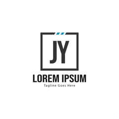 Fototapeta premium Initial JY logo template with modern frame. Minimalist JY letter logo vector illustration