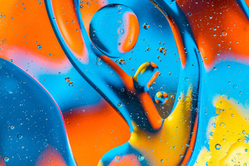 Scientific image of cell membrane. Macro up of liquid substances. Abstract molecule atom...