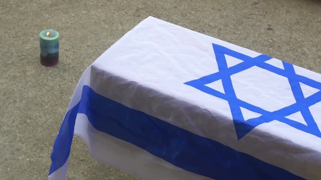 israel flag memorial service concept
