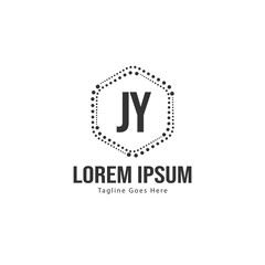 Initial JY logo template with modern frame. Minimalist JY letter logo vector illustration