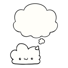 cute cartoon cloud and thought bubble