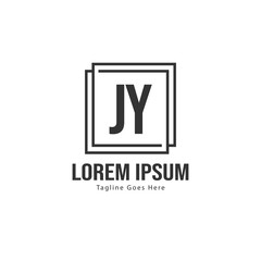 Initial JY logo template with modern frame. Minimalist JY letter logo vector illustration