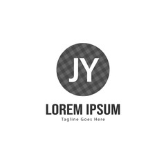 Initial JY logo template with modern frame. Minimalist JY letter logo vector illustration