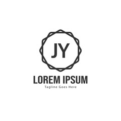 Initial JY logo template with modern frame. Minimalist JY letter logo vector illustration